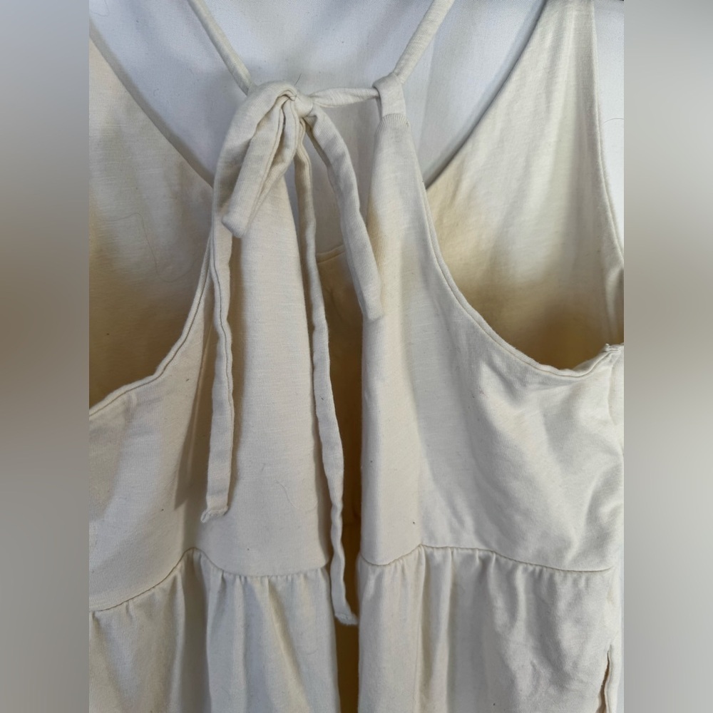 Old Navy Cream Tiered Sleeveless Dress with Strappy Ties Size M Petite - Picture 6 of 8